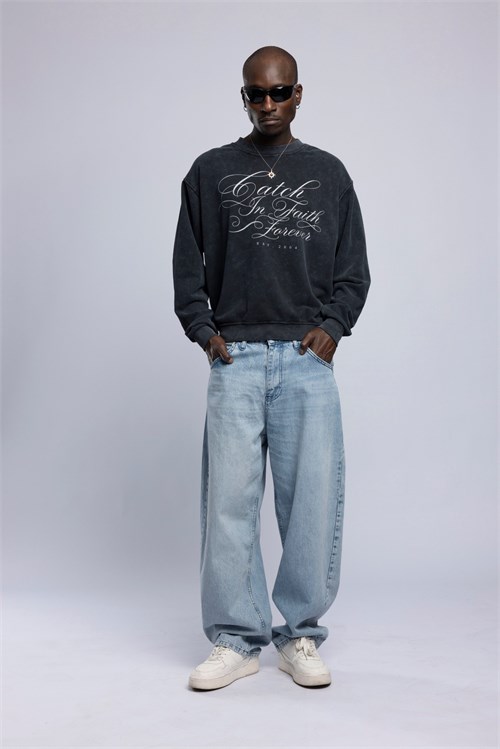 Wholesale Mens Black Printed Sweatshirt 