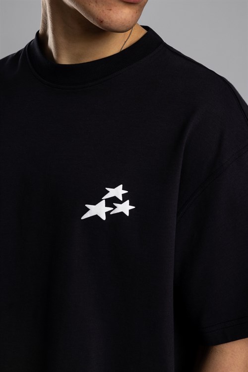 Wholesale Mens Black Printed T-shirt