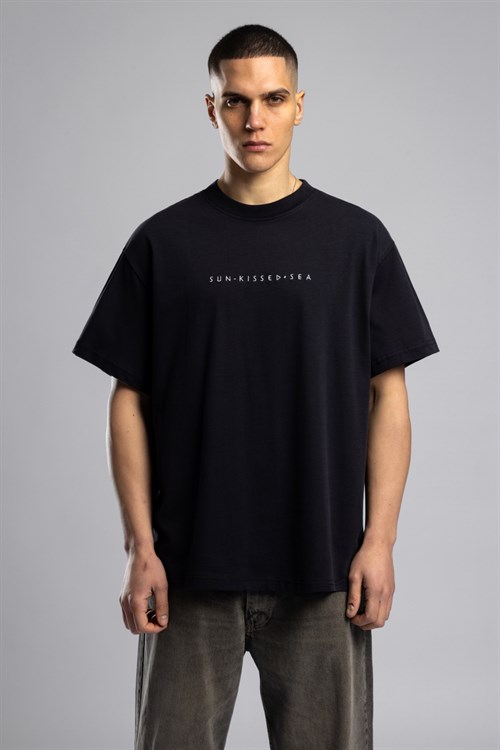 Wholesale Mens Black Printed T-shirt