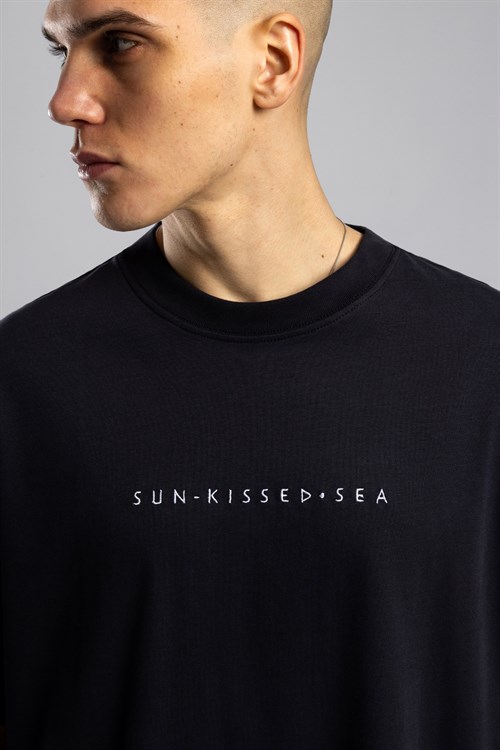 Wholesale Mens Black Printed T-shirt