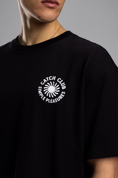 Wholesale Mens Black Printed T-shirt