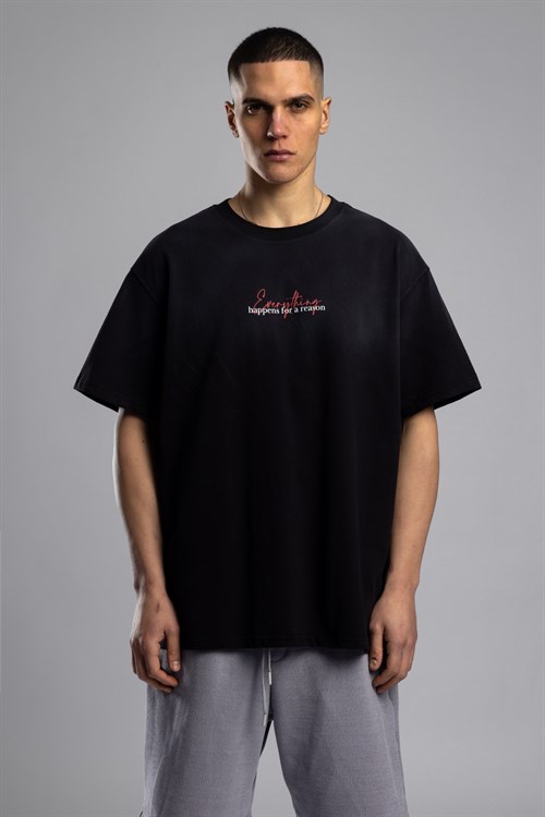 Wholesale Mens Black Printed T-shirt