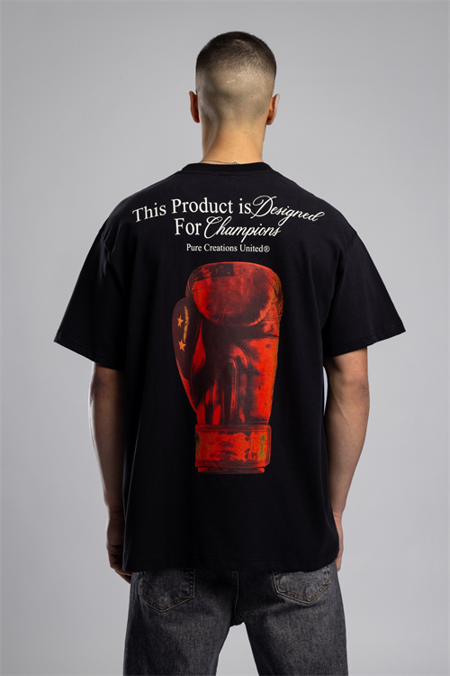 Wholesale Mens Black Printed T-shirt