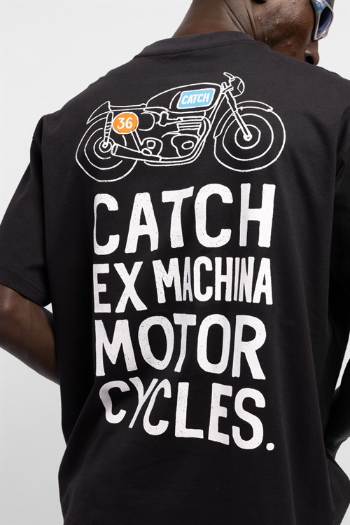 Wholesale Mens Black Printed T-shirt