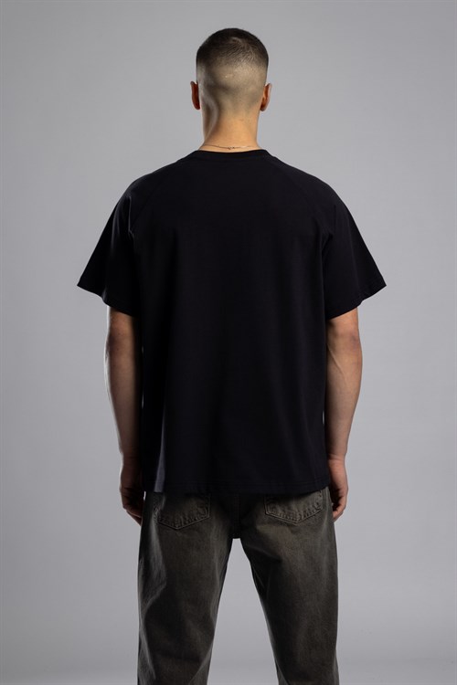 Wholesale Mens Black Printed T-shirt