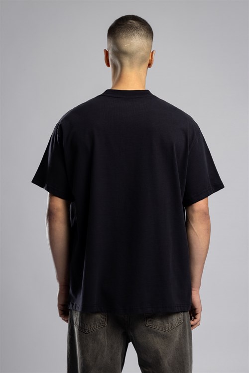 Wholesale Mens Black Printed T-shirt