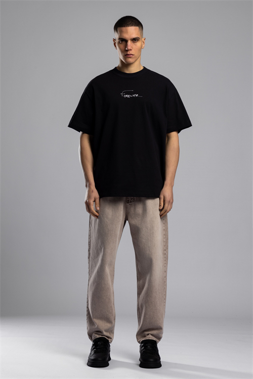 Wholesale Mens Black Printed T-shirt