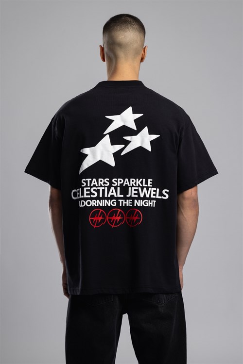 Wholesale Mens Black Printed T-shirt