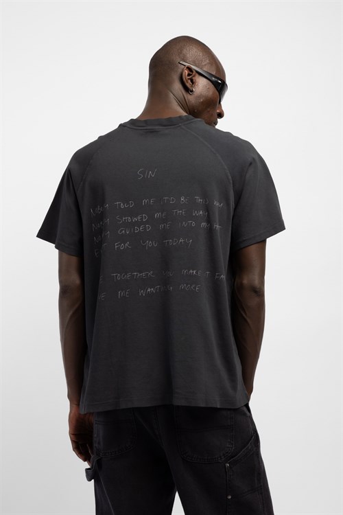 Wholesale Mens Black Printed T-shirt