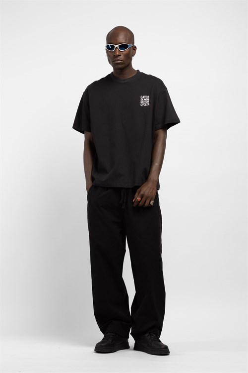Wholesale Mens Black Printed T-shirt