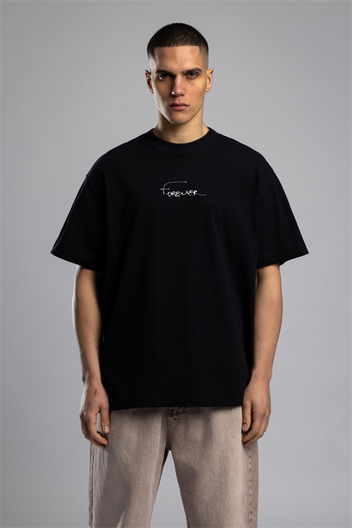 Wholesale Mens Black Printed T-shirt