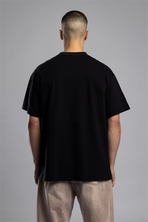 Wholesale Mens Black Printed T-shirt