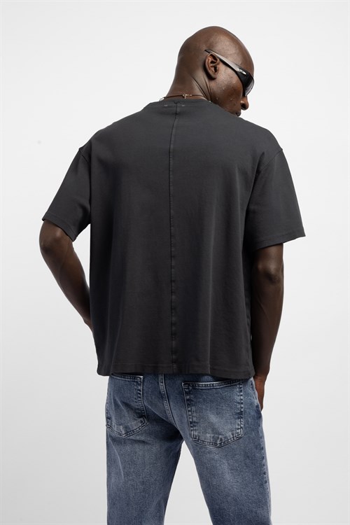 Wholesale Mens Black Printed T-shirt