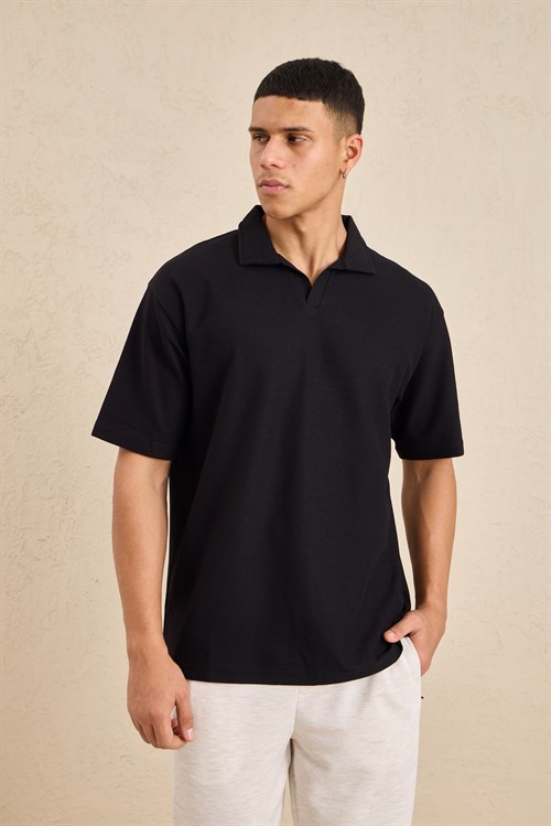 Wholesale Mens Black Regular Fit Polo Shirt