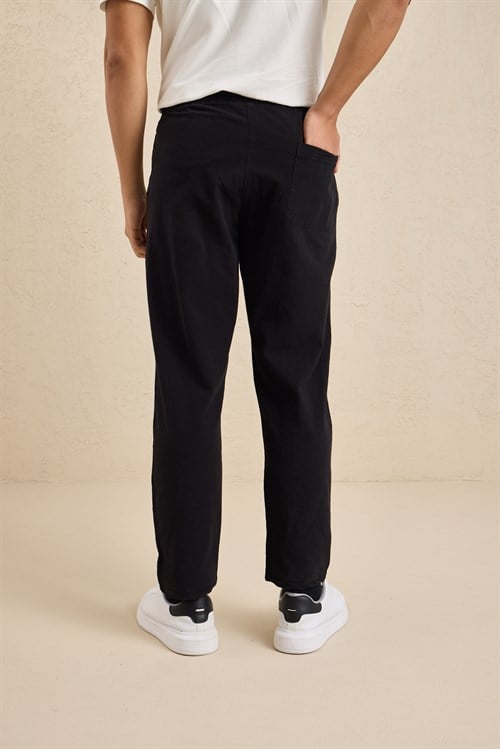 Wholesale Mens Black Relaxed Fit Meridian Fabric Sweatpants