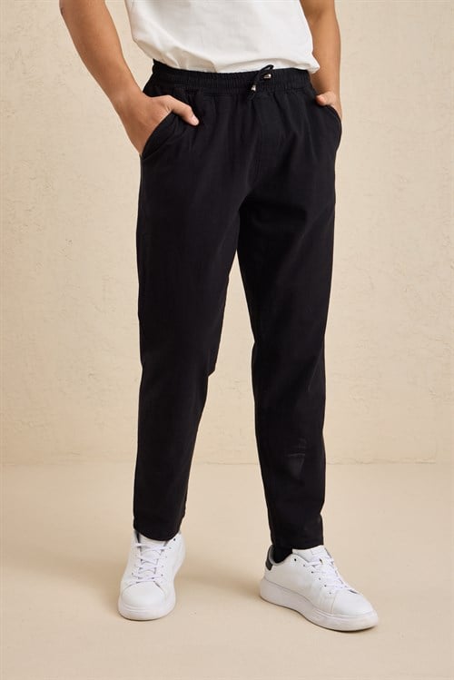 Wholesale Mens Black Relaxed Fit Meridian Fabric Sweatpants