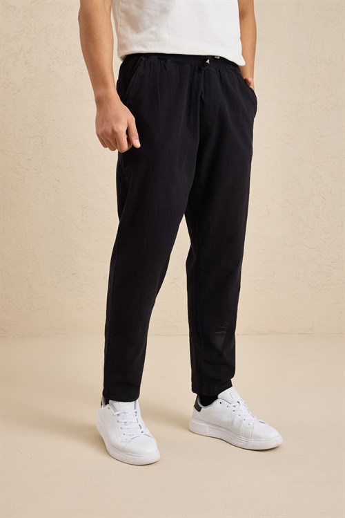 Wholesale Mens Black Relaxed Fit Meridian Fabric Sweatpants