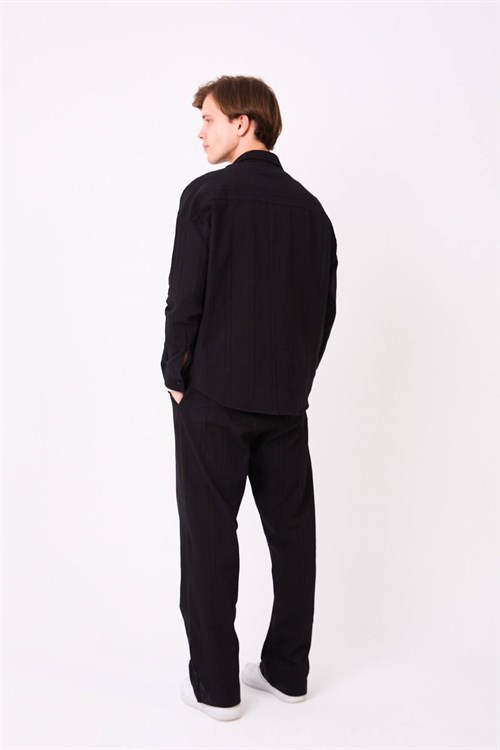 Wholesale Mens Black Shirt And Pants Set