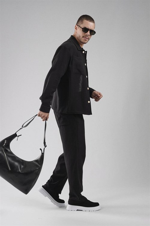 Wholesale Mens Black Shirt and Pants Set