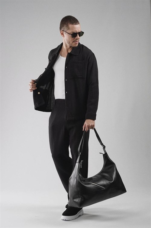 Wholesale Mens Black Shirt and Pants Set