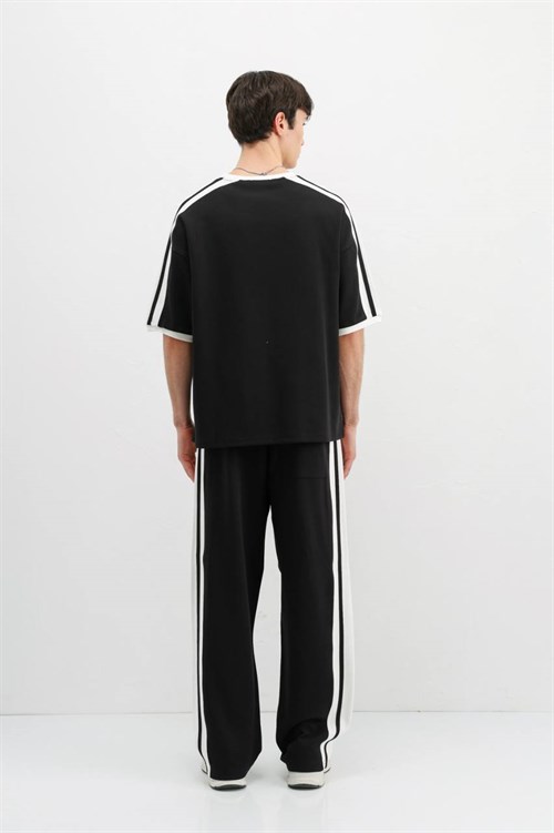 Wholesale Mens Black T-Shirt and Pants Set