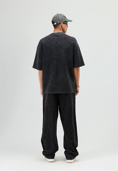Wholesale Mens Black T-Shirt and Pants Set
