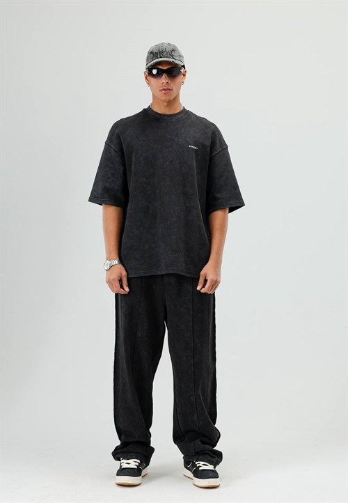 Wholesale Mens Black T-Shirt and Pants Set