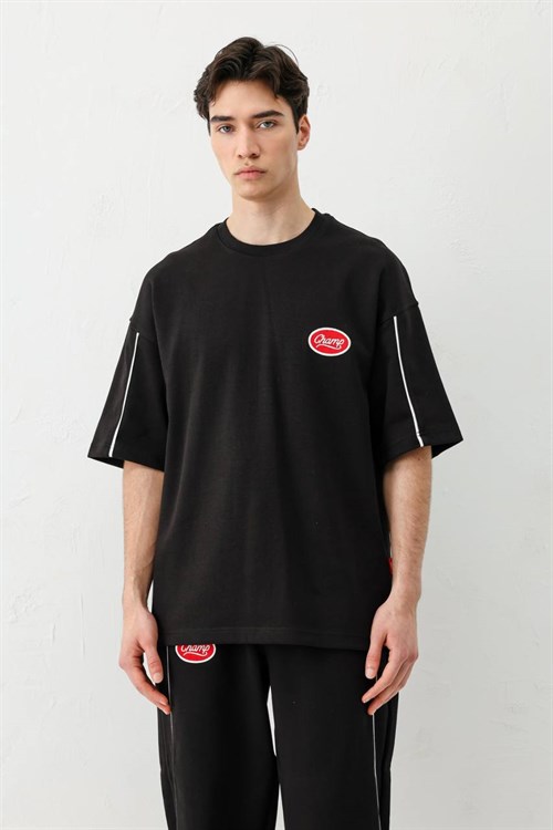 Wholesale Mens Black T-Shirt and Pants Set