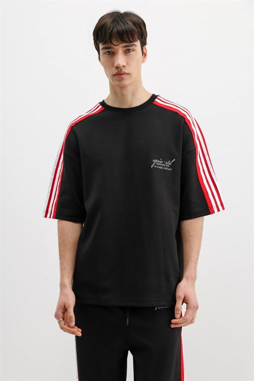 Wholesale Mens Black T-Shirt and Pants Set