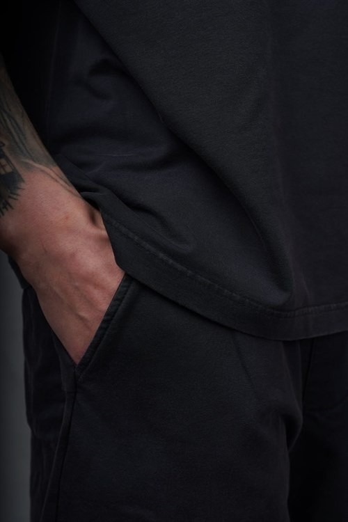 Wholesale Mens Black T-Shirt and Shorts Set