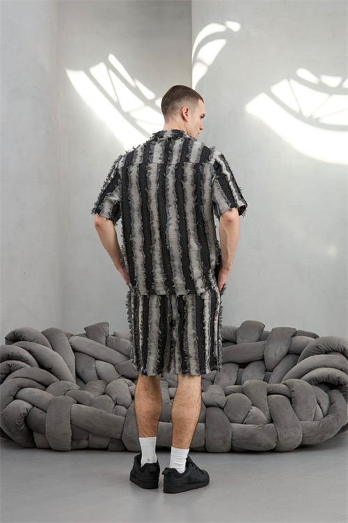 Wholesale Mens Black Shirt and Shorts Set