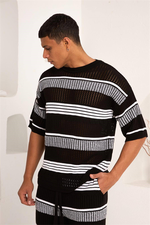 Wholesale Mens Black T-Shirt and Shorts Set