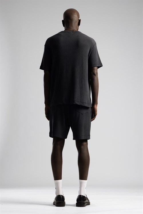 Wholesale Mens Black T-Shirt and Shorts Set