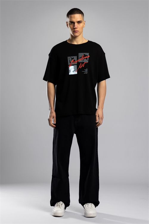 Wholesale Mens Black Thin T-shirt