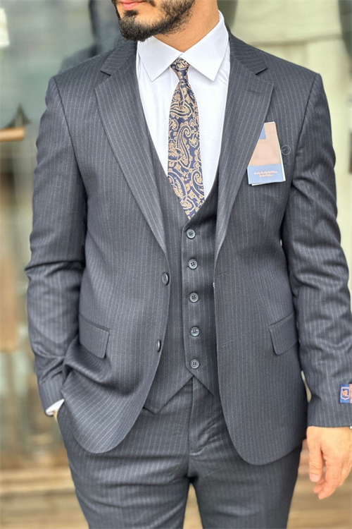 Wholesale Mens Black Three-Piece Suit