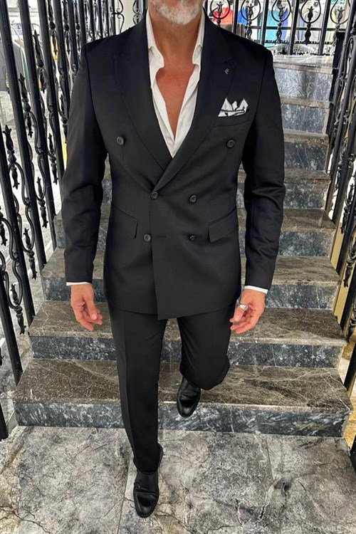 Wholesale Men's Black Two-Piece Suit 1702W26-0516