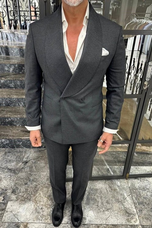 Wholesale Men's Black Two-Piece Suit 1702W26-0523