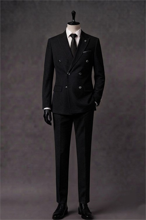 Wholesale Men's Black Two-Piece Suit 1701-128