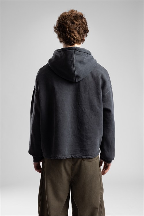 Wholesale Mens Smoke Gray Washed Sweatshirt 
