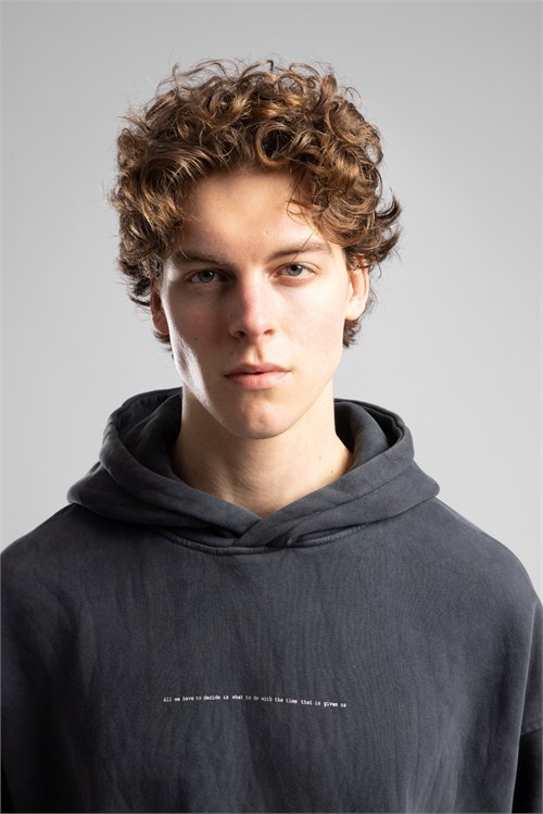 Wholesale Mens Smoke Gray Washed Sweatshirt 