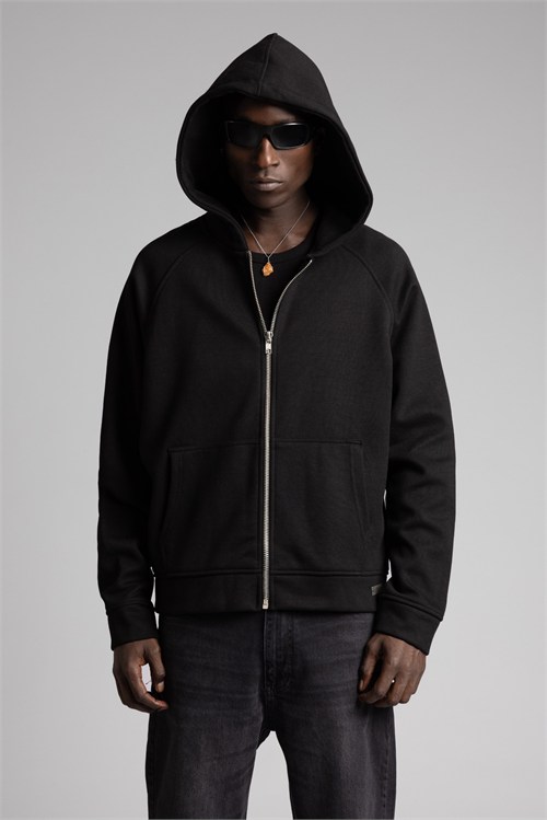 Wholesale Mens Black Zip Sweatshirt 