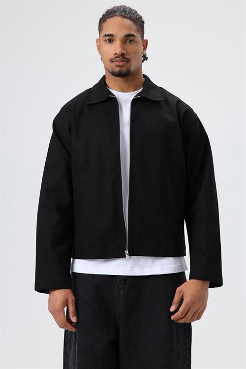 Wholesale Mens Black Zip-Up Jacket