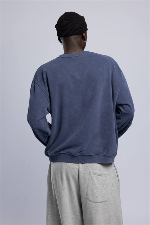 Wholesale Mens Blue Printed Sweatshirt 