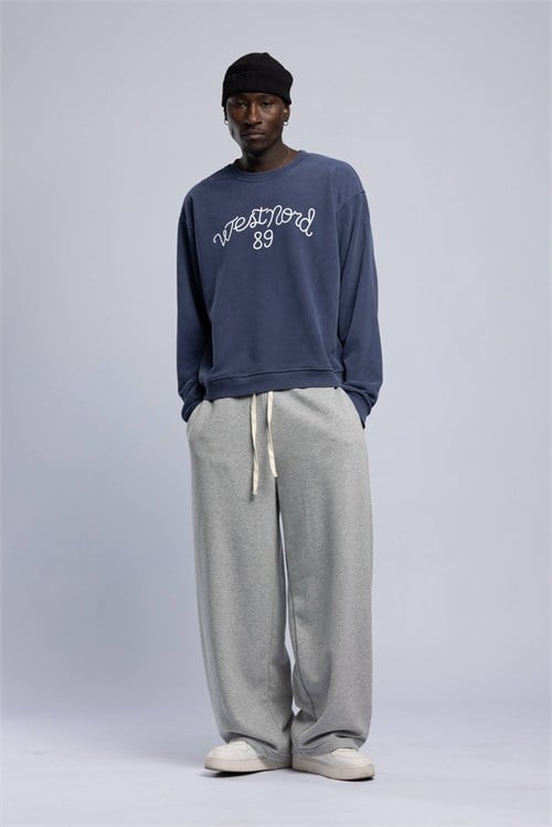 Wholesale Mens Blue Printed Sweatshirt 