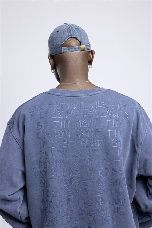 Wholesale Mens Blue Printed Sweatshirt 