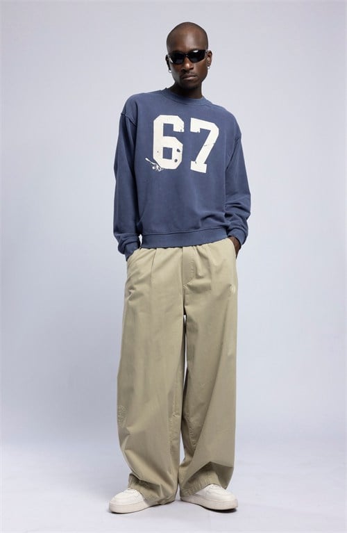 Wholesale Mens Blue Printed Sweatshirt 
