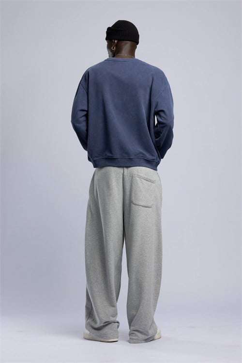 Wholesale Mens Blue Printed Sweatshirt 