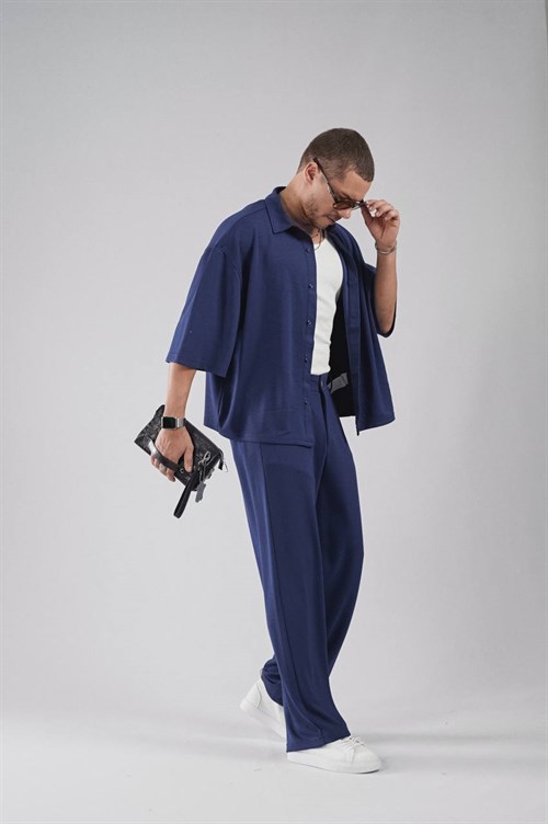 Wholesale Mens Blue Shirt and Pants Set