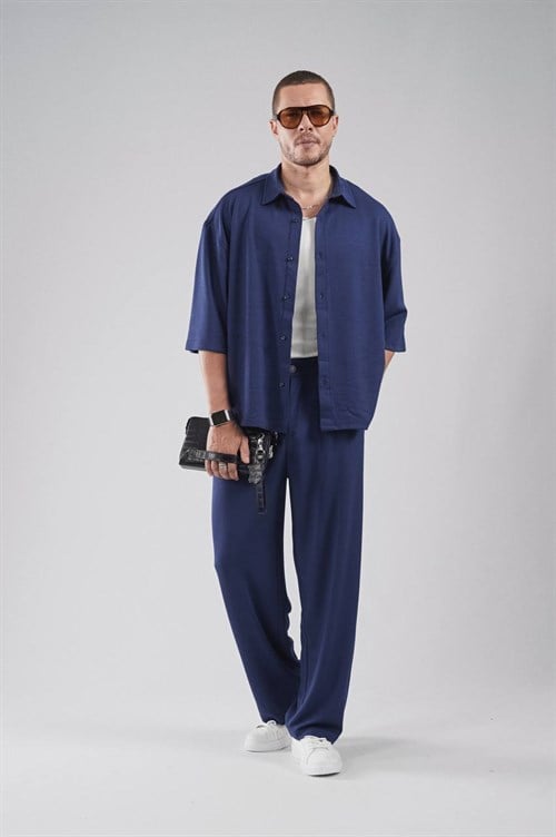 Wholesale Mens Blue Shirt and Pants Set