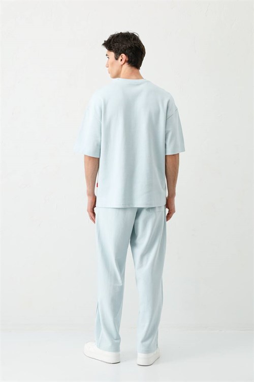 Wholesale Mens Blue T-Shirt and Pants Set
